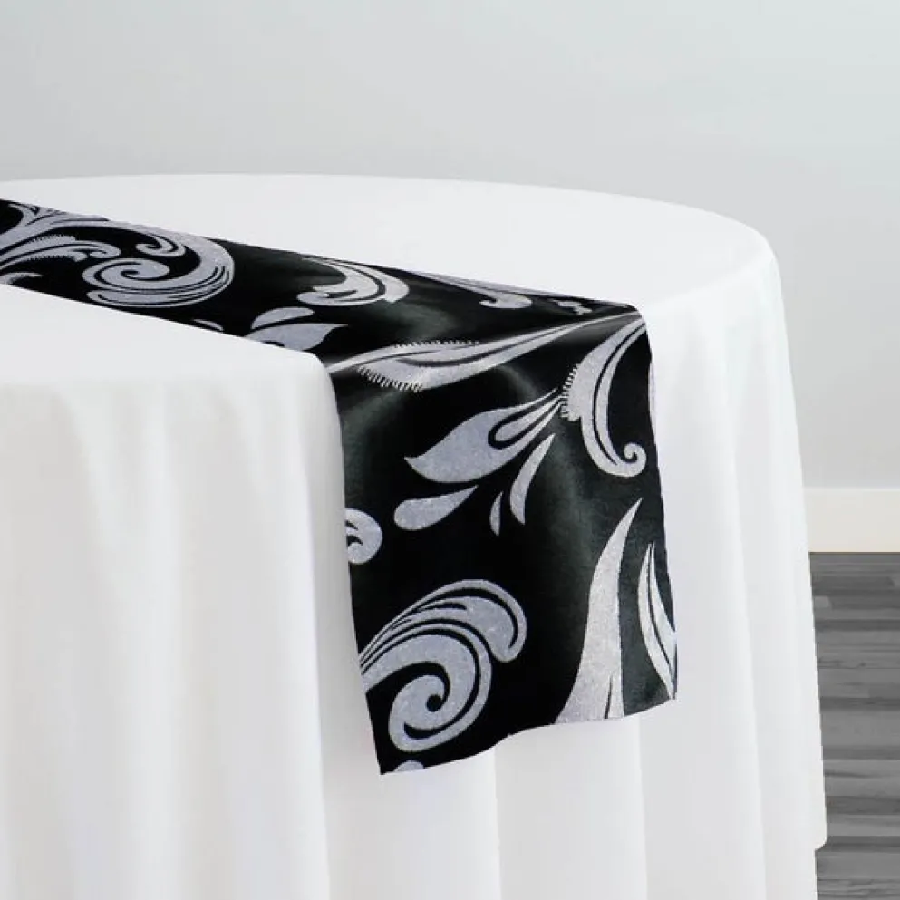 Regal Jacquard (Reversible) Table Runner in Black