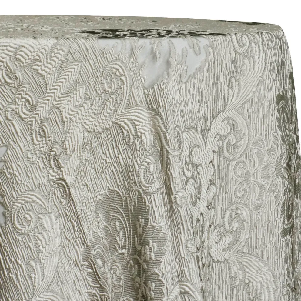 Regency Damask Sheer Table Linen in Champagne