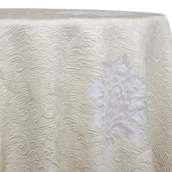 Regency Damask Sheer Table Linen in Ivory