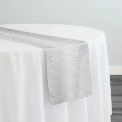 Regency Damask Sheer Table Runner in White