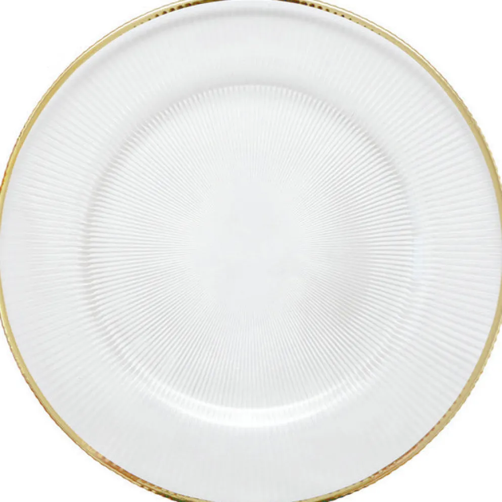 Ribbed Halo - Glass Charger Plate in Gold (Item # 0240)