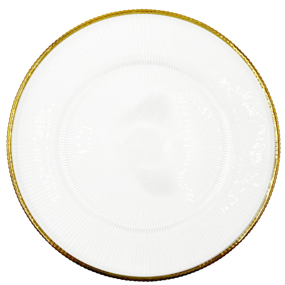 Ribbed Halo - Glass Charger Plate in Gold (Item # 0240)