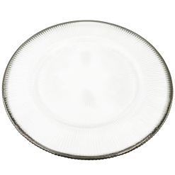 Ribbed Halo - Glass Charger Plate in Silver (Item # 0240)