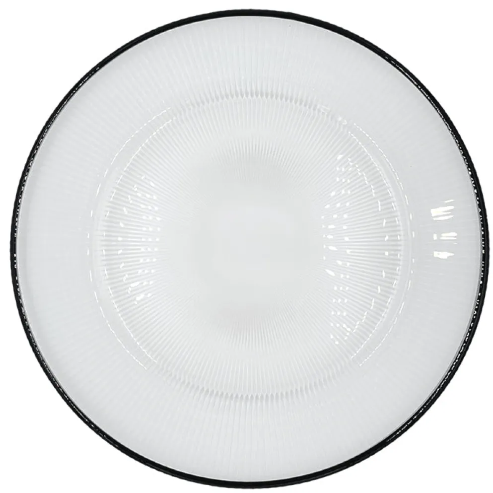 Ribbed Halo - Glass Charger Plate in Black (Item # 0240)