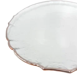 Ribbon - Glass Charger Plate in Rose Gold (Item # 0296)