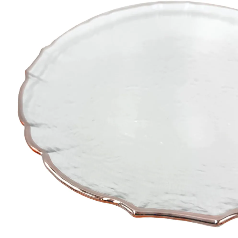 Ribbon - Glass Charger Plate in Rose Gold (Item # 0296)