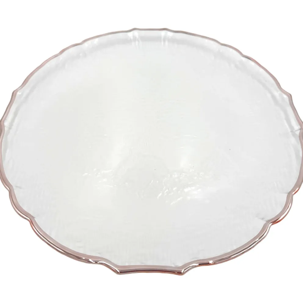 Ribbon - Glass Charger Plate in Rose Gold (Item # 0296)