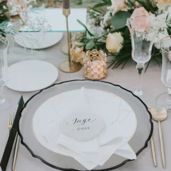 Ribbon - Glass Charger Plate in Black (Item # 0296)