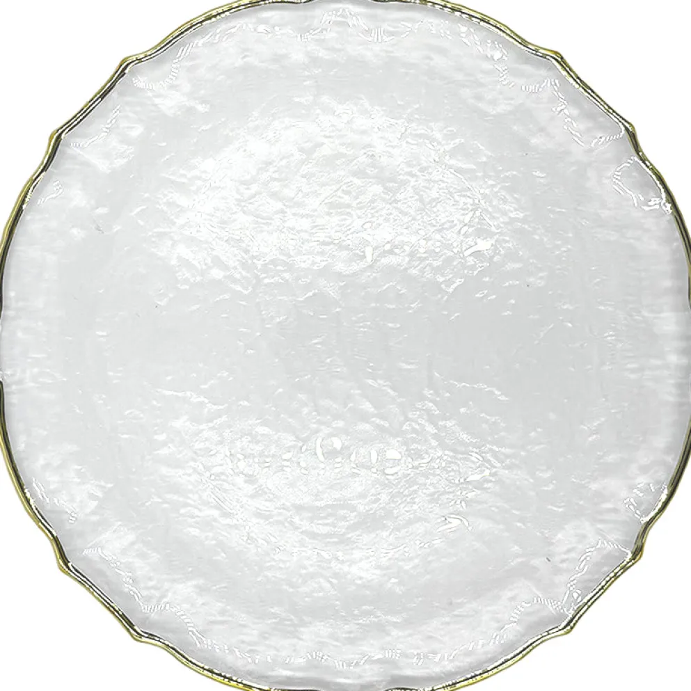 Ribbon - Glass Charger Plate in Champagne (Item # 0296)