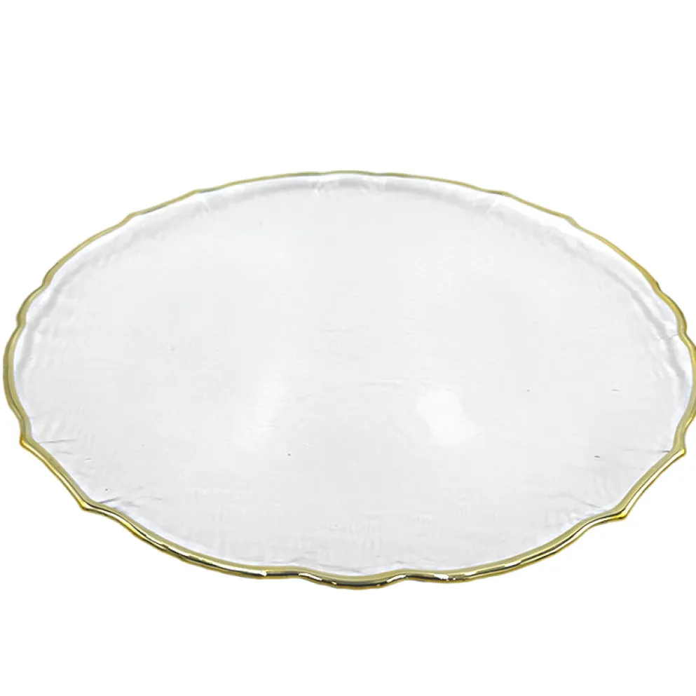 Ribbon - Glass Charger Plate in Champagne (Item # 0296)