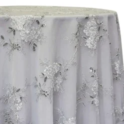 Ribbon Mesh Lace Table Linen in White