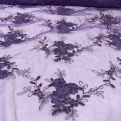 Ribbon Mesh Lace Table Runner in Purple