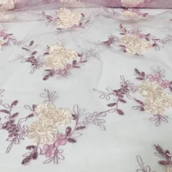 Ribbon Mesh Lace Table Runner in Blush Mix