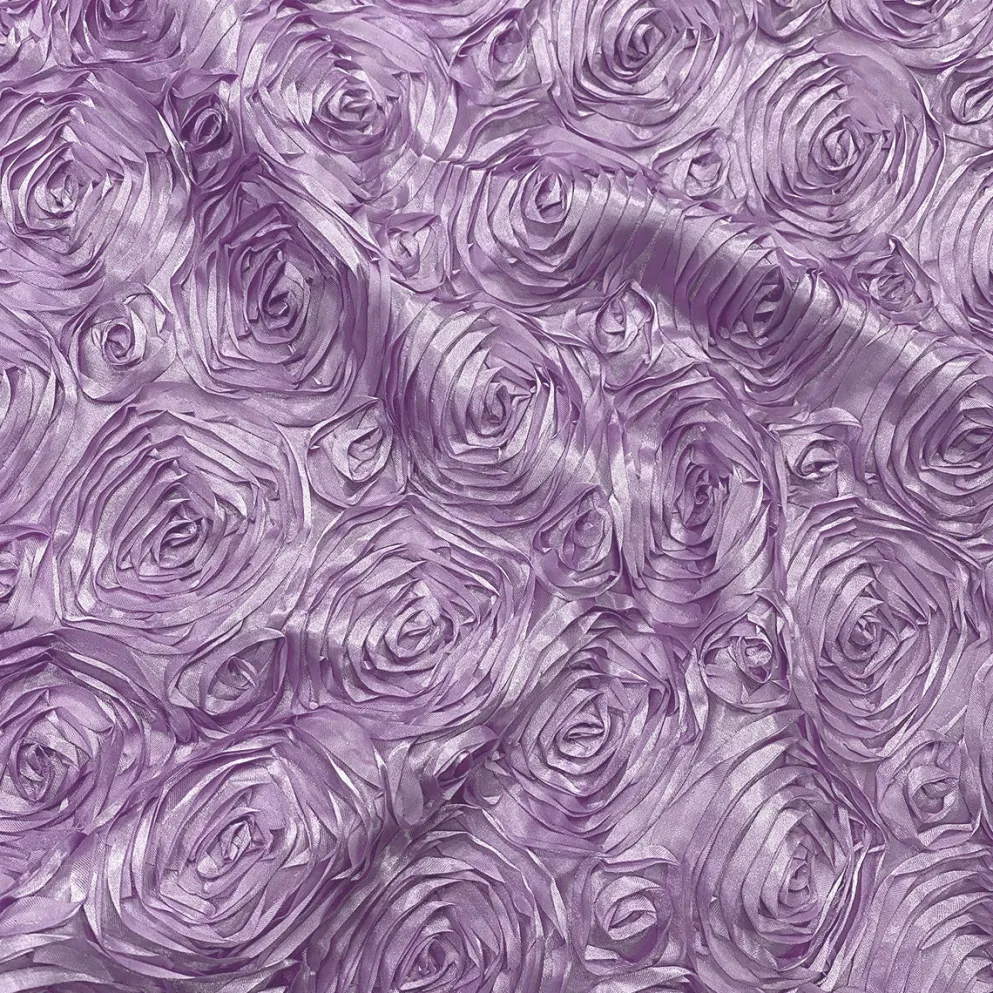 Rose Satin (3D) Table Linen in Lavender