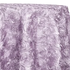 Rose Satin (3D) Table Linen in Lavender