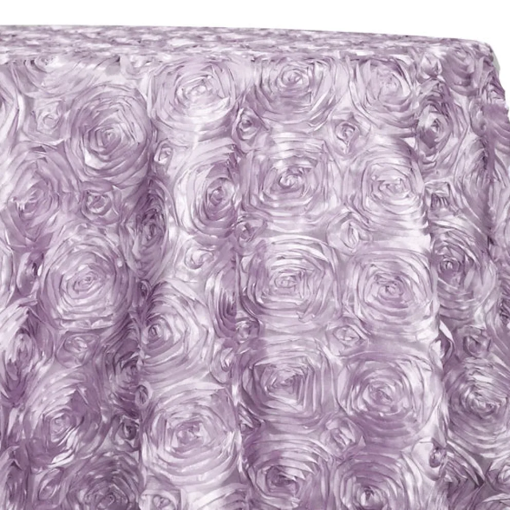 Rose Satin (3D) Table Linen in Lavender
