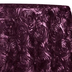 Rose Satin (3D) Table Linen in Raisin