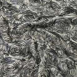 Rose Satin (3D) Table Runner in Grey