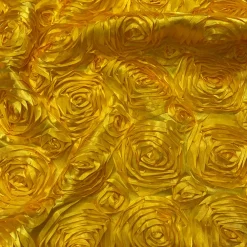 Rose Satin (3D) Table Runner in Yellow D 215