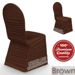 Roughed Spandex Banquet Chair Cover in Brown