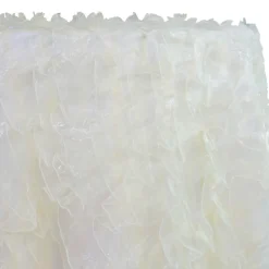 Ruffled Organza Table Linen in Ivory