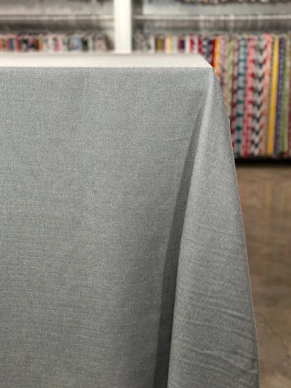 Rustic Linen Table Linen in Dark Grey