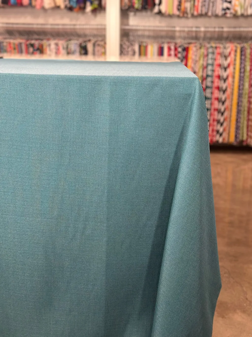 Rustic Linen Table Linen in Teal