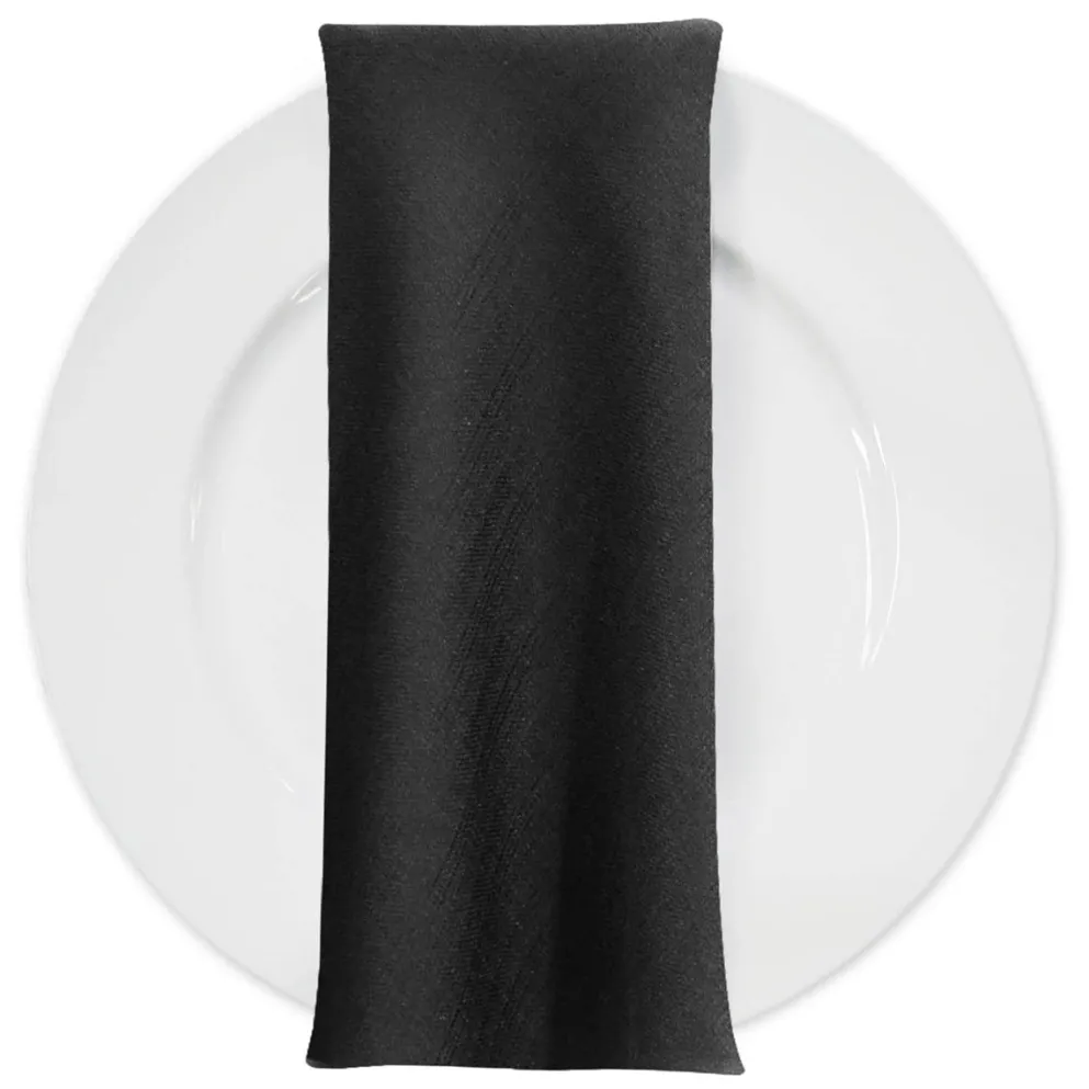 Rustic Linen Table Napkin in Black