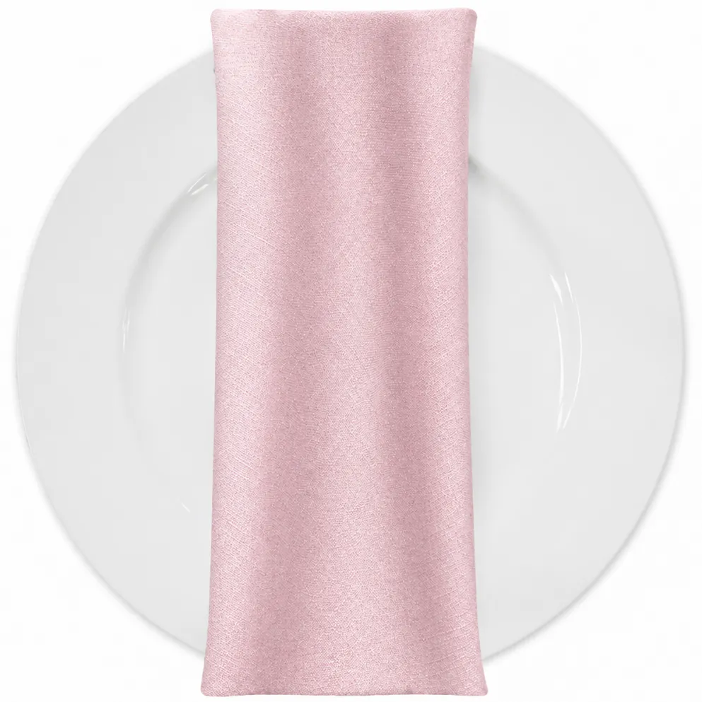 Rustic Linen Table Napkin in Lt Pink