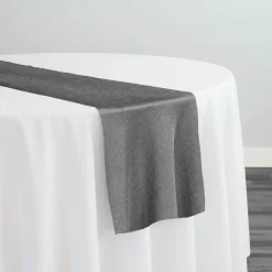 Rustic Linen Table Runner in Dark Grey
