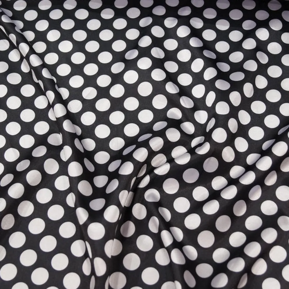 Satin Polka Dot Table Linen in White and Black