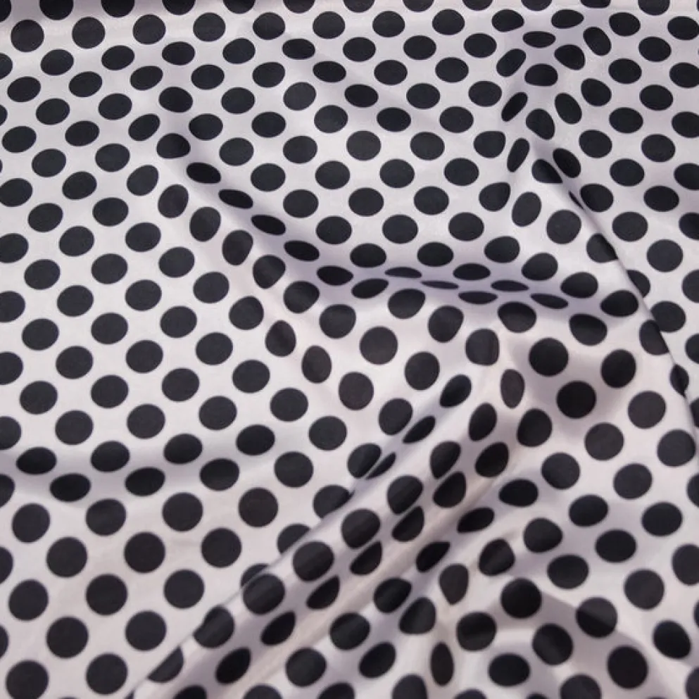 Satin Polka Dot Table Runner in Black and White