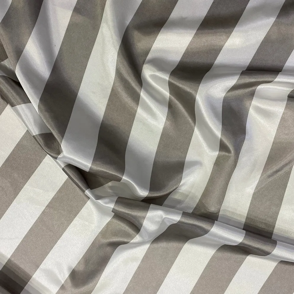 2" Satin Stripe Table Linen in White and Silver