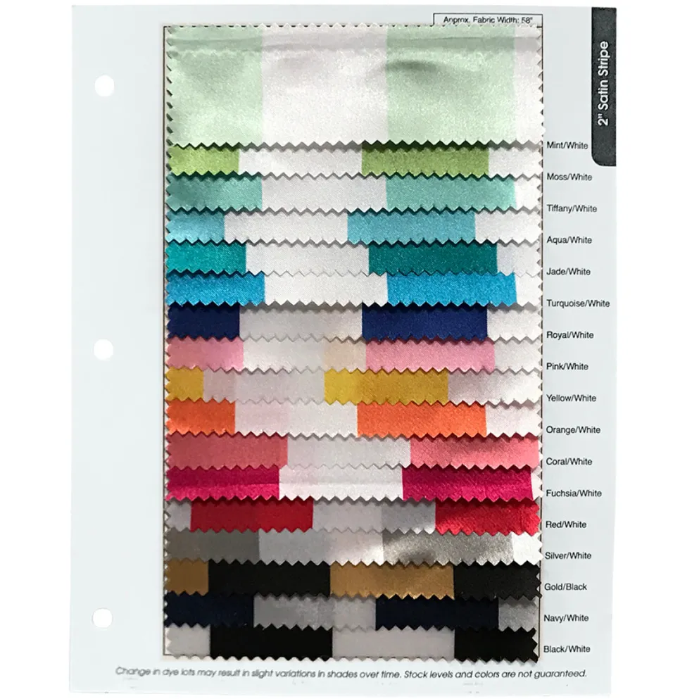 2" Satin Stripe Table Runner in White and Navy