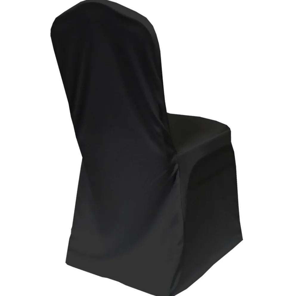 Scuba (Wrinkle-Free) Fitted Banquet Chair Cover in Black