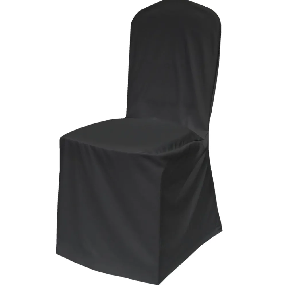 Scuba (Wrinkle-Free) Fitted Banquet Chair Cover in Black