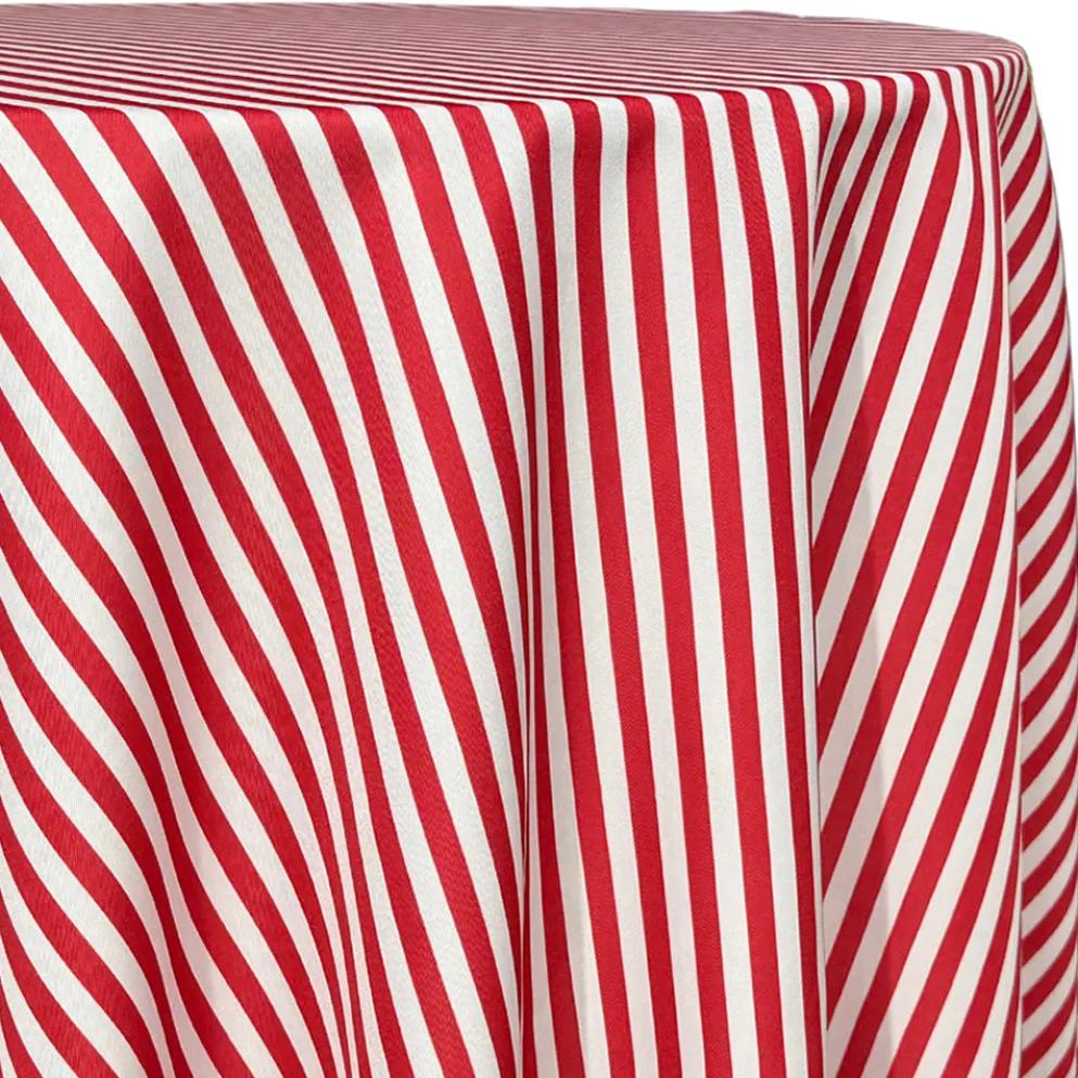 Seersucker (Poly Print) Table Linen in Red