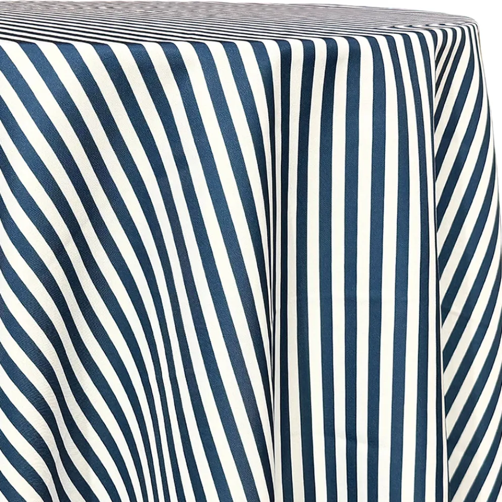 Seersucker (Poly Print) Table Linen in Navy