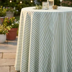Seersucker (Poly Print) Table Linen in Sage