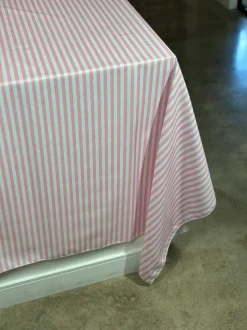 Seersucker (Poly Print) Table Linen in Pink