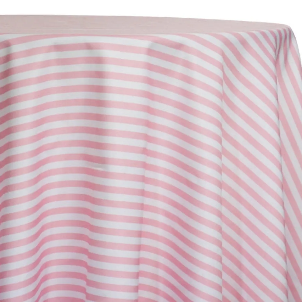 Seersucker (Poly Print) Table Linen in Pink