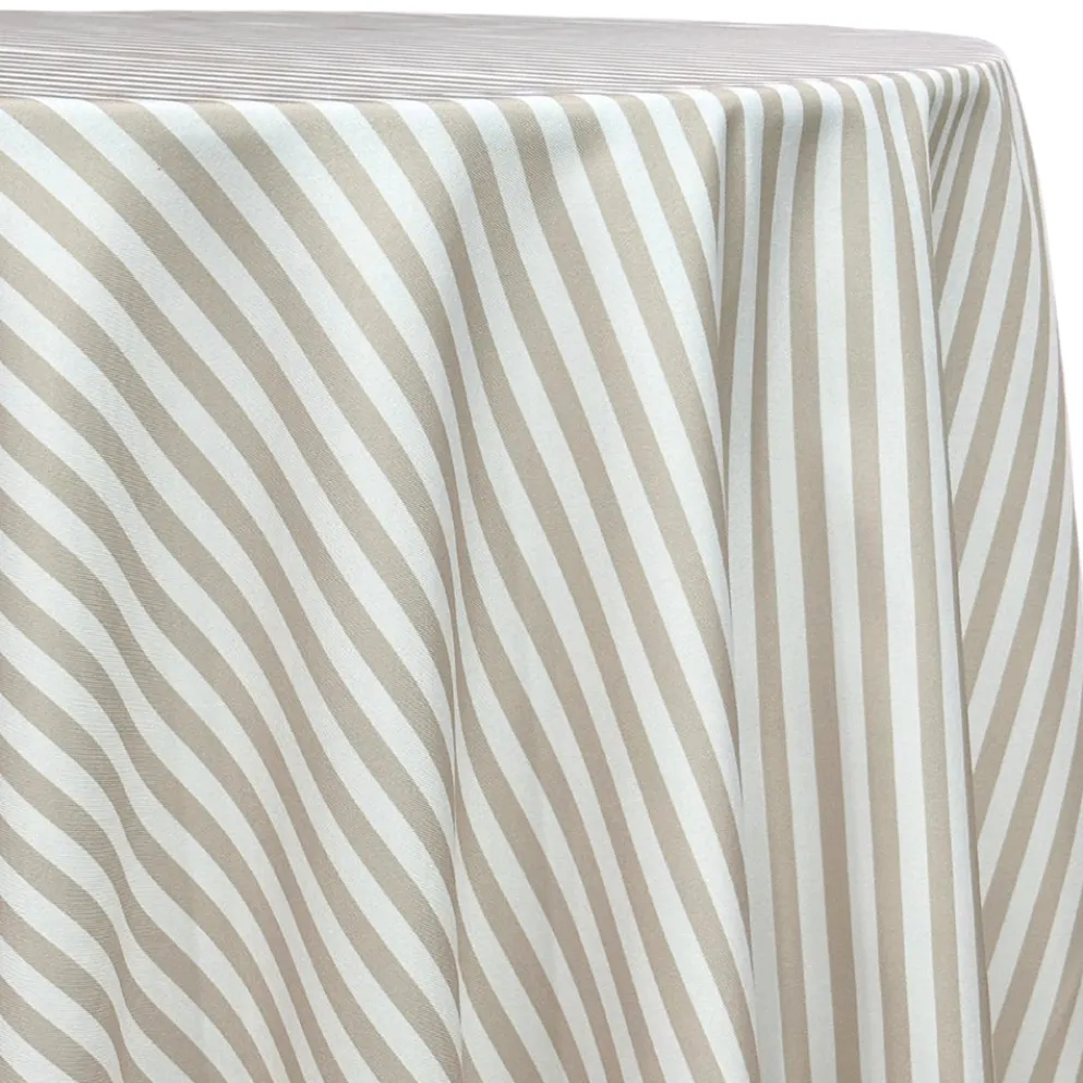 Seersucker (Poly Print) Table Linen in Taupe