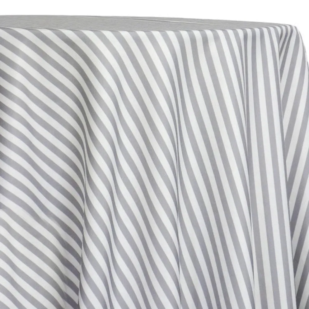 Seersucker (Poly Print) Table Linen in Silver