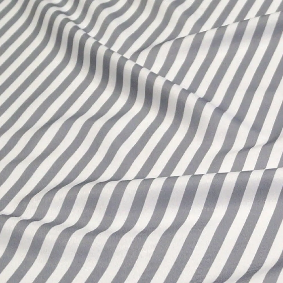 Seersucker (Poly Print) Table Linen in Silver