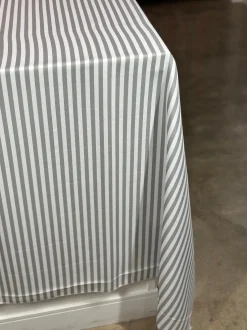 Seersucker (Poly Print) Table Linen in Silver