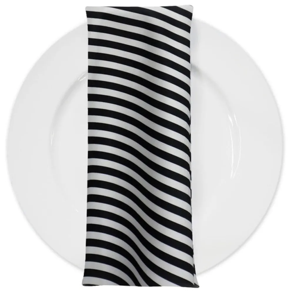 Seersucker (Poly Print) Table Napkin in Black
