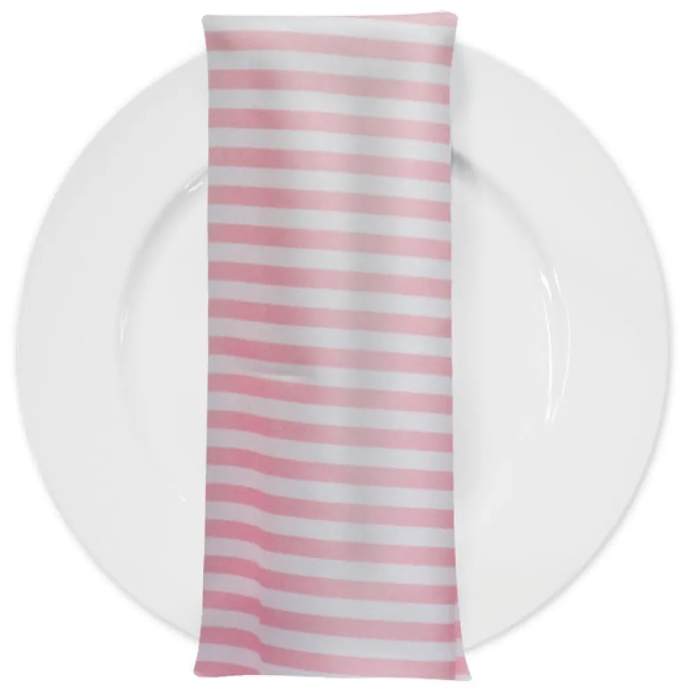 Seersucker (Poly Print) Table Napkin in Pink