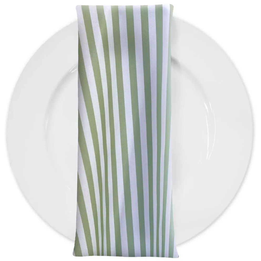 Seersucker (Poly Print) Table Napkin in Sage