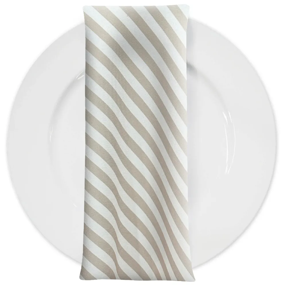 Seersucker (Poly Print) Table Napkin in Taupe