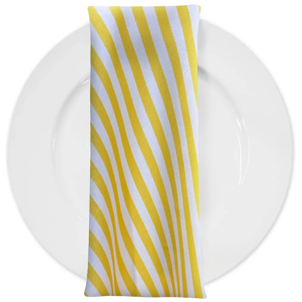 Seersucker (Poly Print) Table Napkin in Yellow